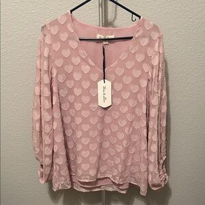 Urban Outfitters Pink Heart Blouse
